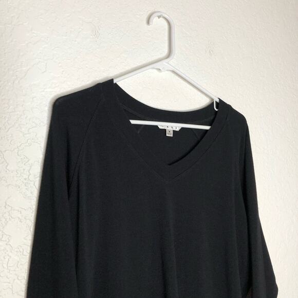 Cabi black v neck long sleeve knit tunic top size Small #125 - Picture 3 of 13